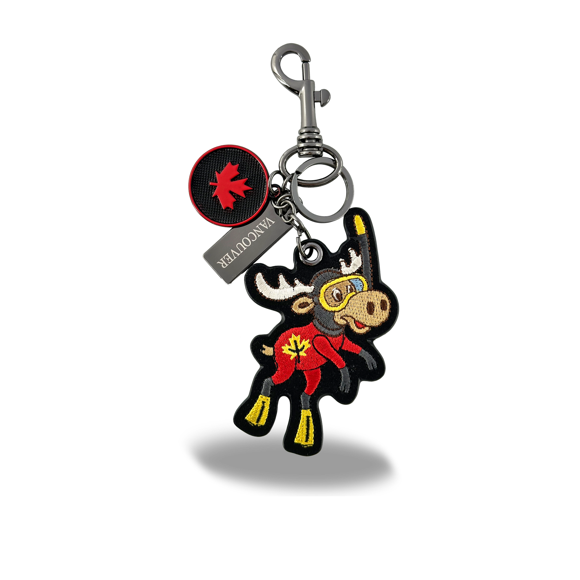 Canada Moose Scuba Embroidered Bag Charm Keychain Travel Souvenir Accessory