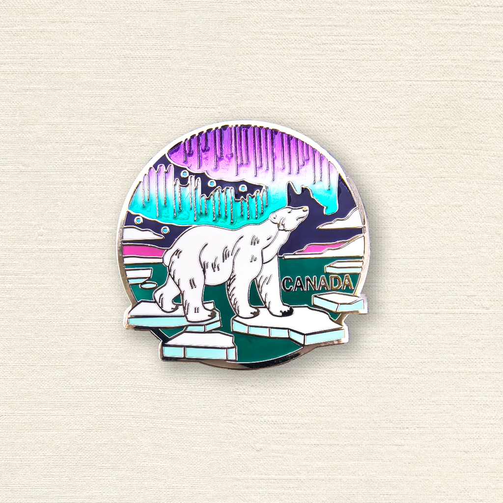 Northern Lights Majesty Polar Bear Enamel Pin & Lapel Pin