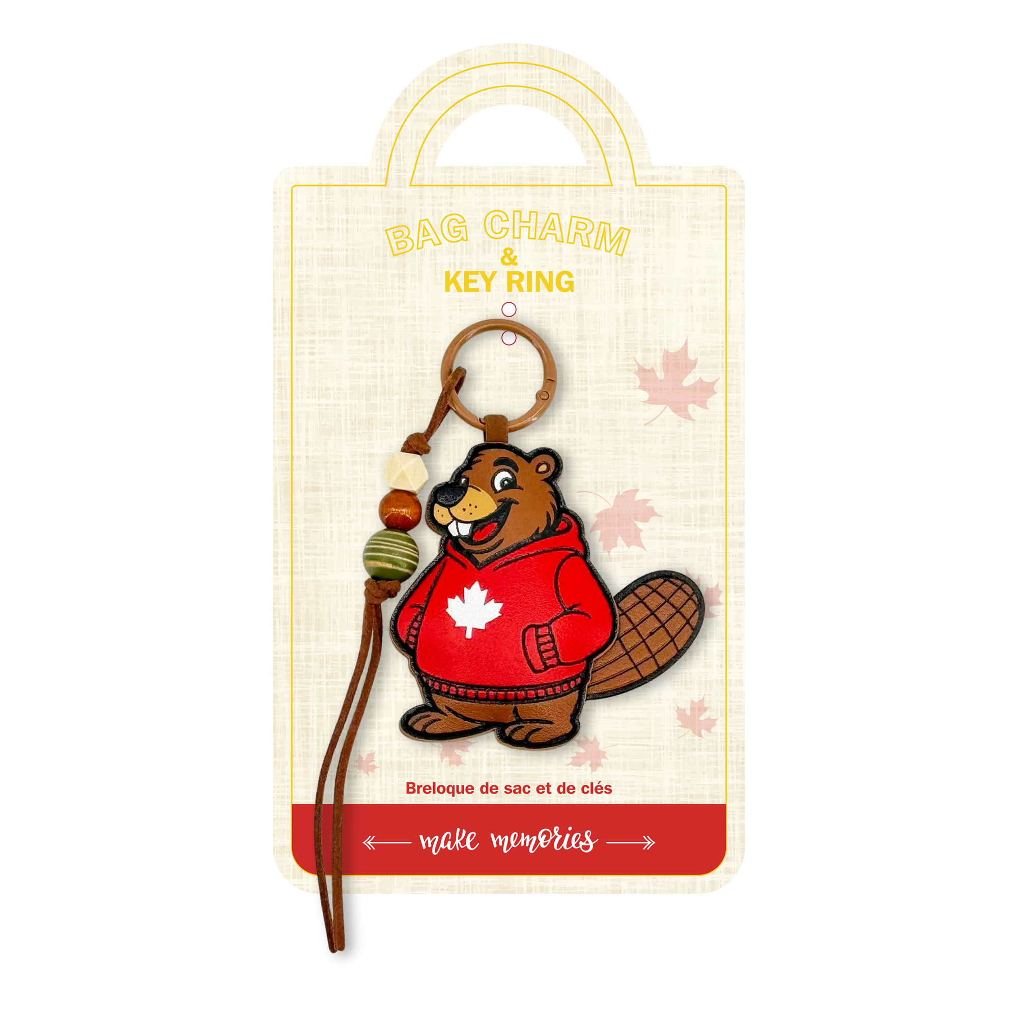 Canada Beaver Hoodie Bag Charm Keychain