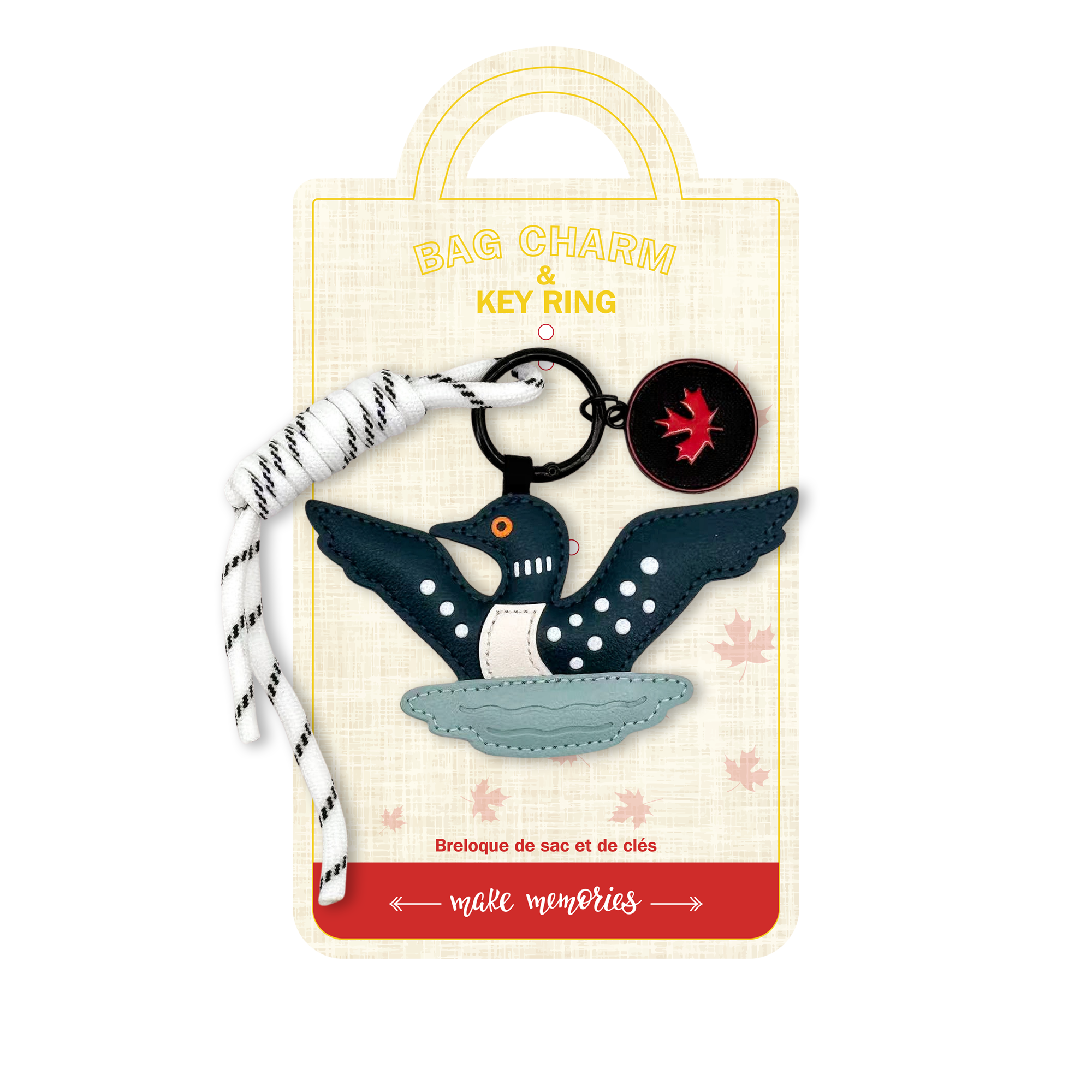 Canada Loon Bird Lake Bag Charm & Keychain