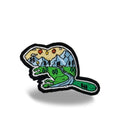 Beaver Nature Landscape Embroidered Iron-On Patch - Collectible Wildlife Patch