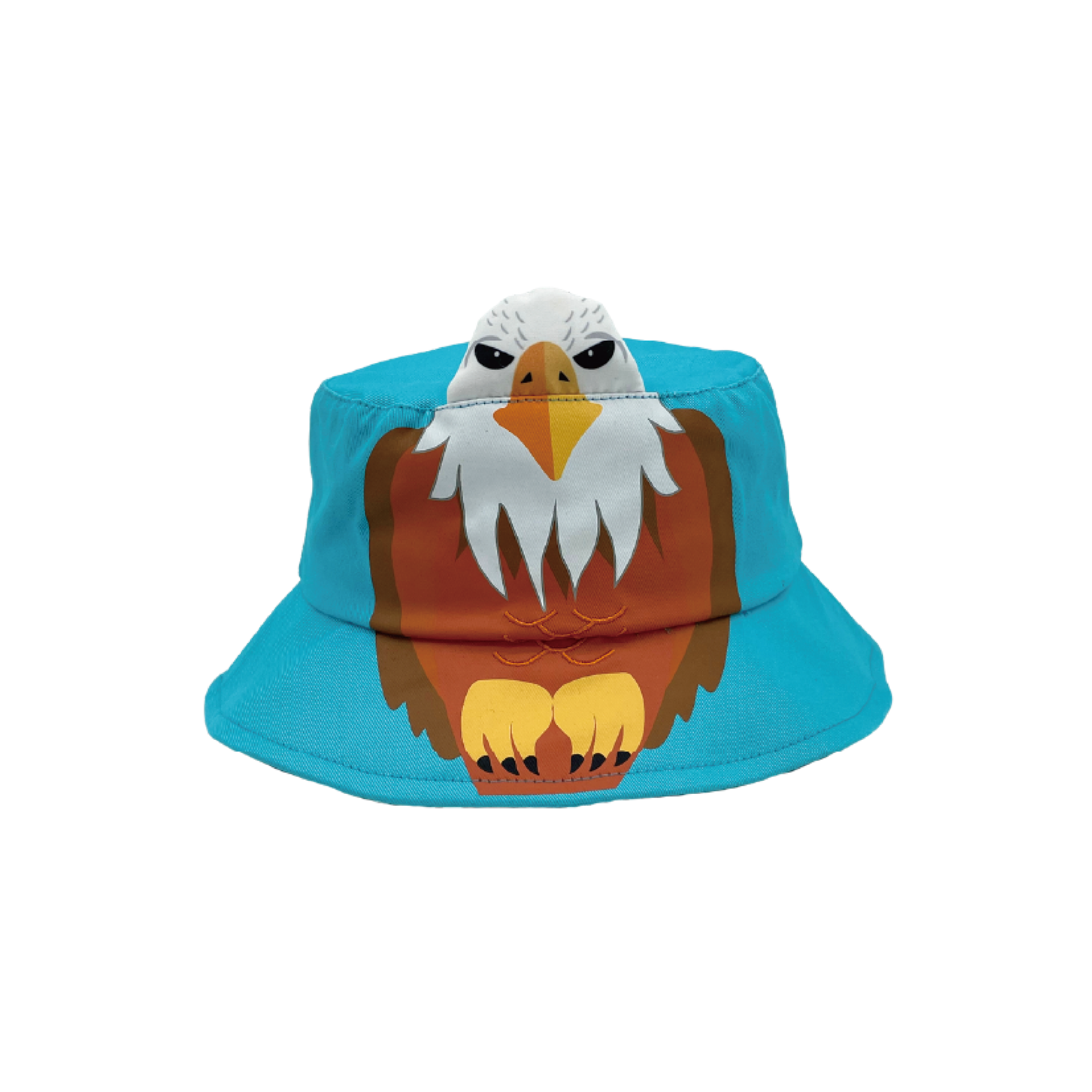 Kids Eagle Animal 3D Bucket Hat Blue Sun Protection Summer Beach Cap for Toddlers