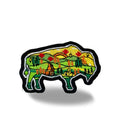 Bison Nature Landscape Embroidered Iron-On Patch - Collectible Wildlife Patch