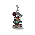 Canada Moose Embroidered Bag Charm Keychain with Fun Snowboarding Winter Canada Design
