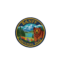 Banff National Park Bear Mountain Lake Embroidered Iron-On Patch - Collectible Nature Patch
