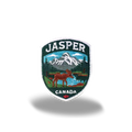 Jasper Moose Mountain Lake Shield Canadian Rockies Embroidered Iron-On Patch - Collectible Nature Patch
