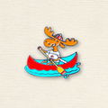 Canoeing Moose Enamel Pin ¨C Funny Animal Lapel Pins, Canada Nature Gift