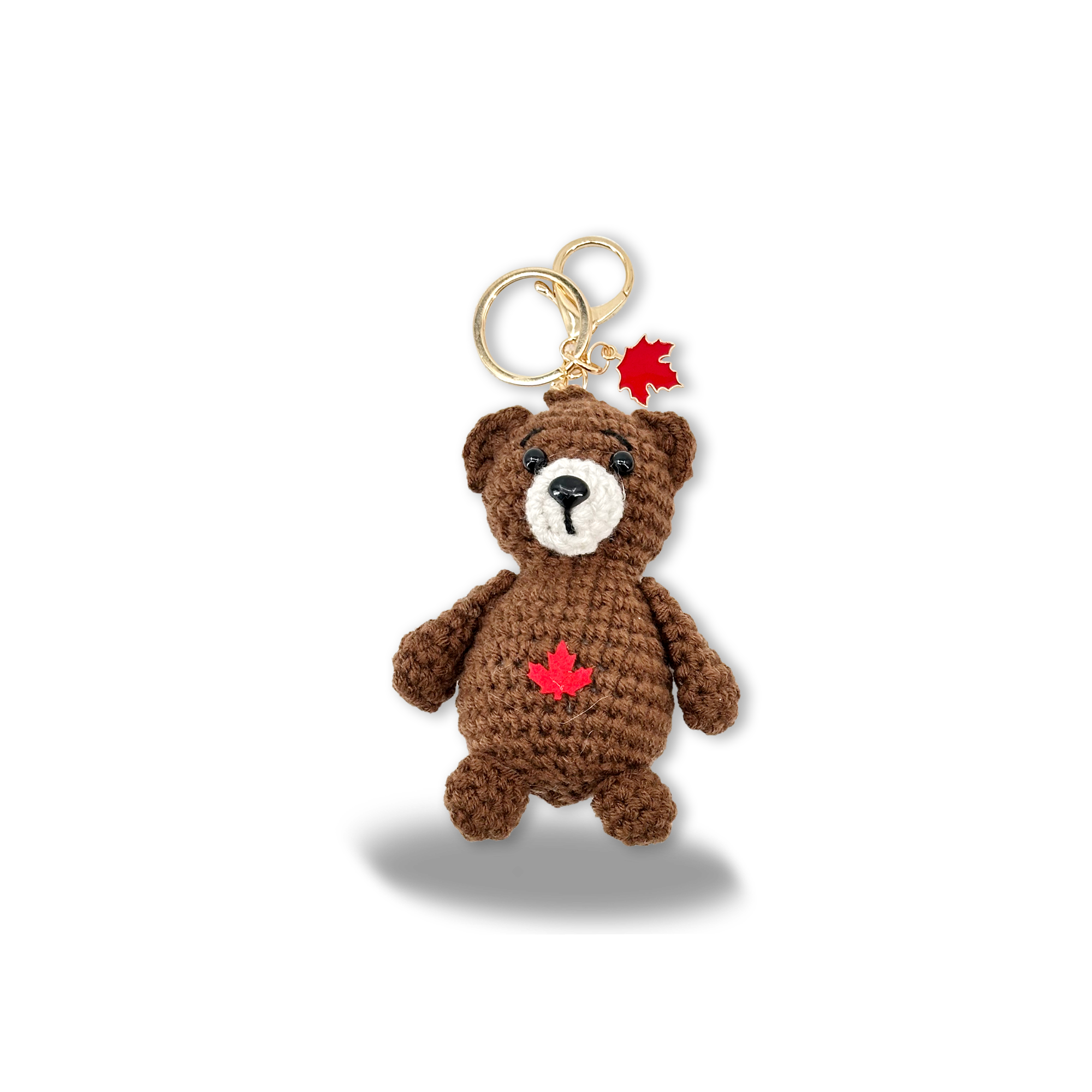 Hand-Crocheted Canada Bear Bag Charm Keychain Travel Souvenir Gift