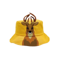 Kids Yellow Deer Animal 3D Antlers Bucket Hat Summer Sun Protection Beach Cap