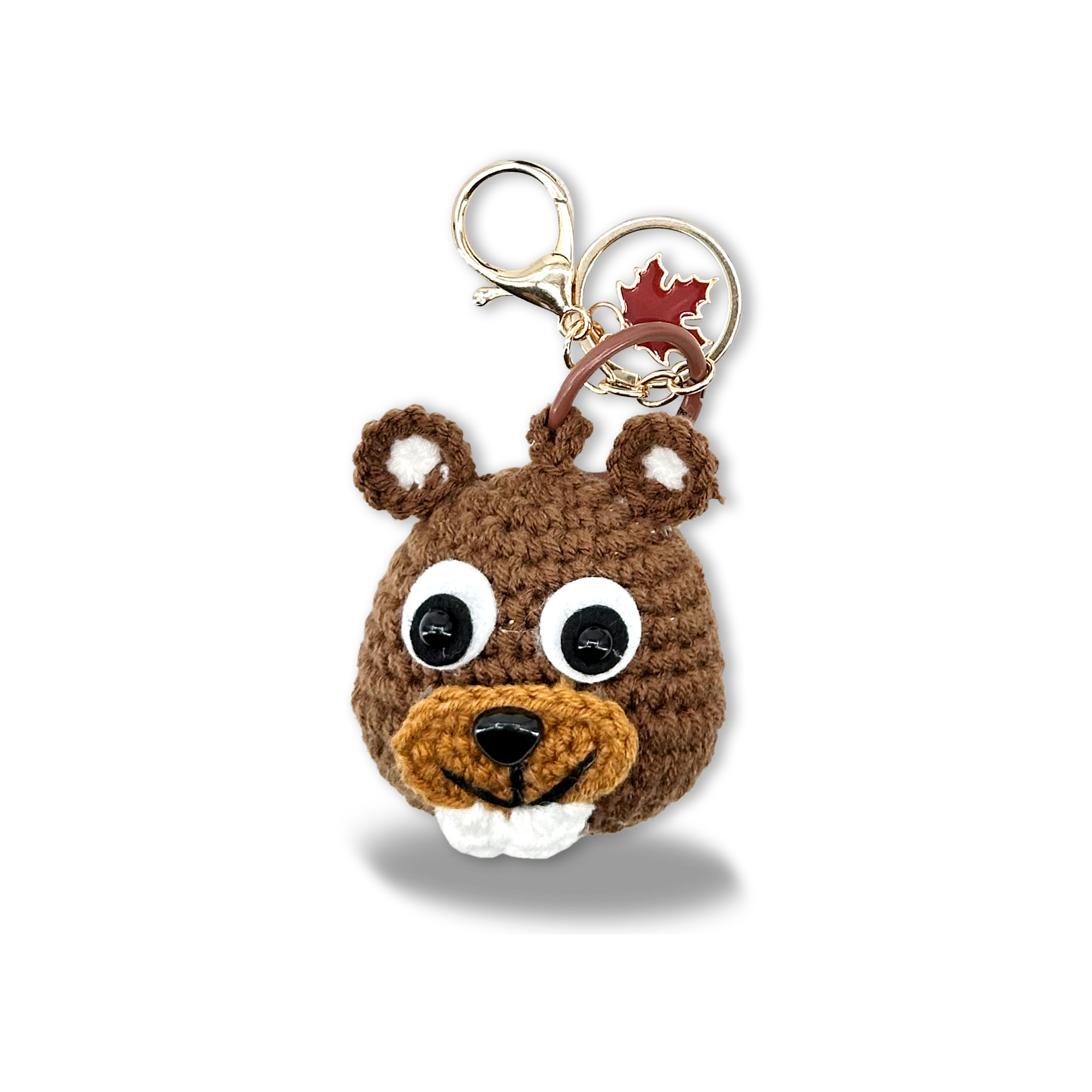 Hand-Crocheted Canada Groundhog Plush Bag Charm Keychain Souvenir Gift