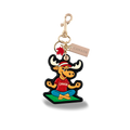 Canada Moose 3D PU Bag Charm Keychain with Fun Yoga Meditation Canada Design