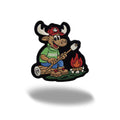 Canada Campfire Moose Embroidered Magnet - Roasting Marshmallow, Outdoor Camping Scene Travel Souvenir Gift