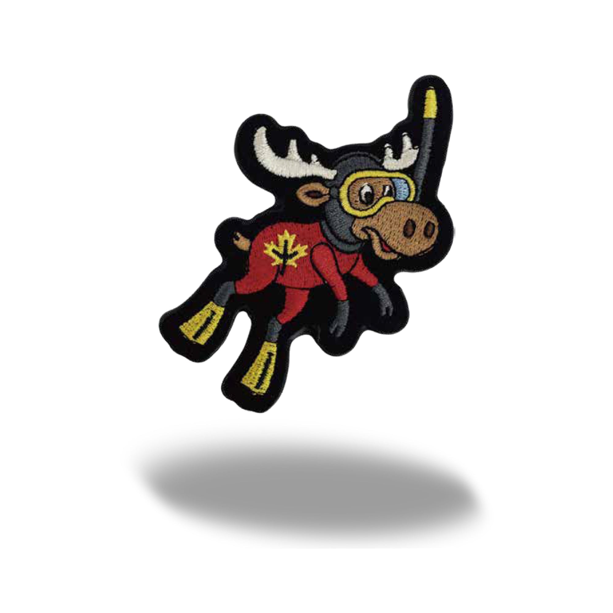 Canada Scuba Diving Moose Embroidered Magnet - Snorkeling Character, Maple Leaf Wetsuit Travel Souvenir Gift