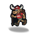 Canada Hiking Moose Embroidered Magnet - Backpacking Character, Trekking Pole & Maple Leaf Souvenir Gift
