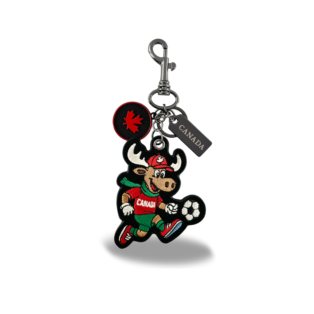 Canada Moose Soccer Embroidered Bag Charm Keychain Travel Souvenir