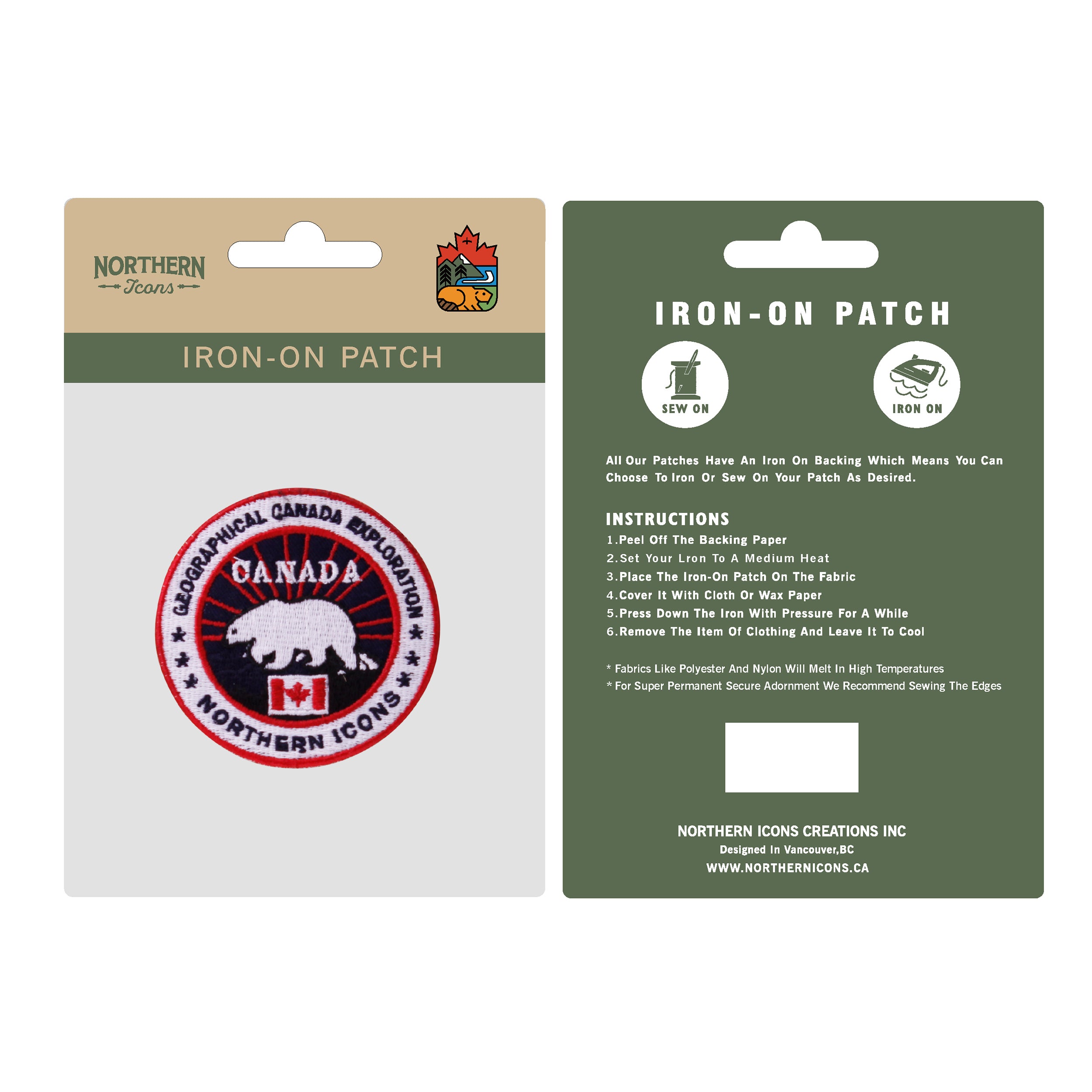 Canada iron-on embroidery patch