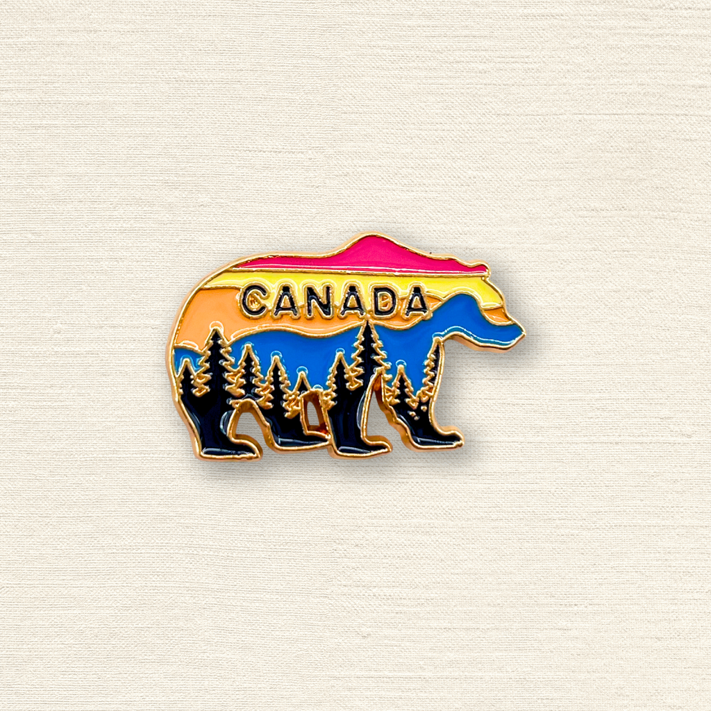 Wild & Free Canada Bear Enamel Pin & Lapel Pin