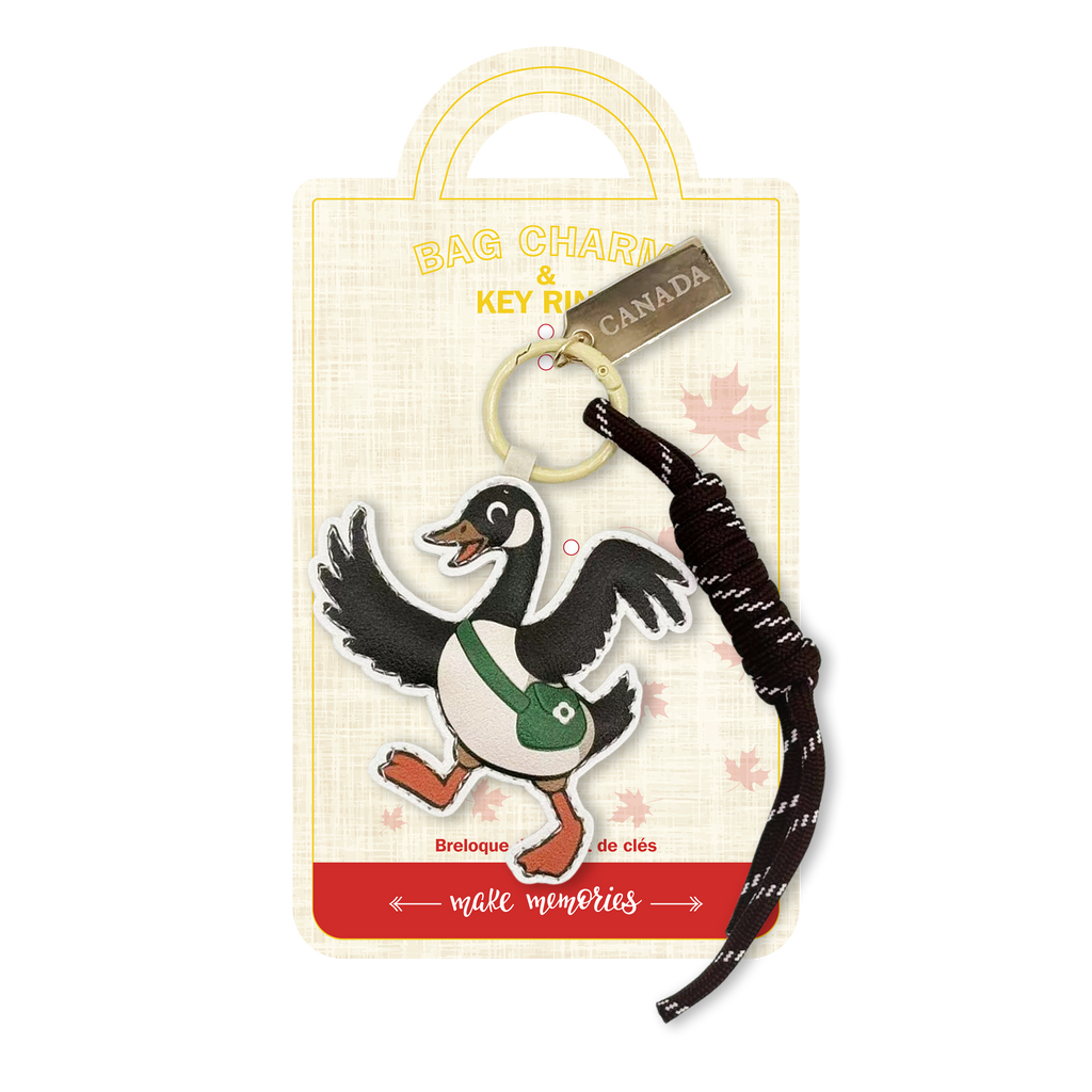 Canada Goose Travel Bag Charm Keychain with Outdoor Cord Strap