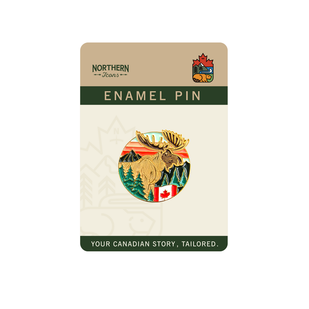 Canadian Wilderness Moose Enamel Pin & Lapel Pin