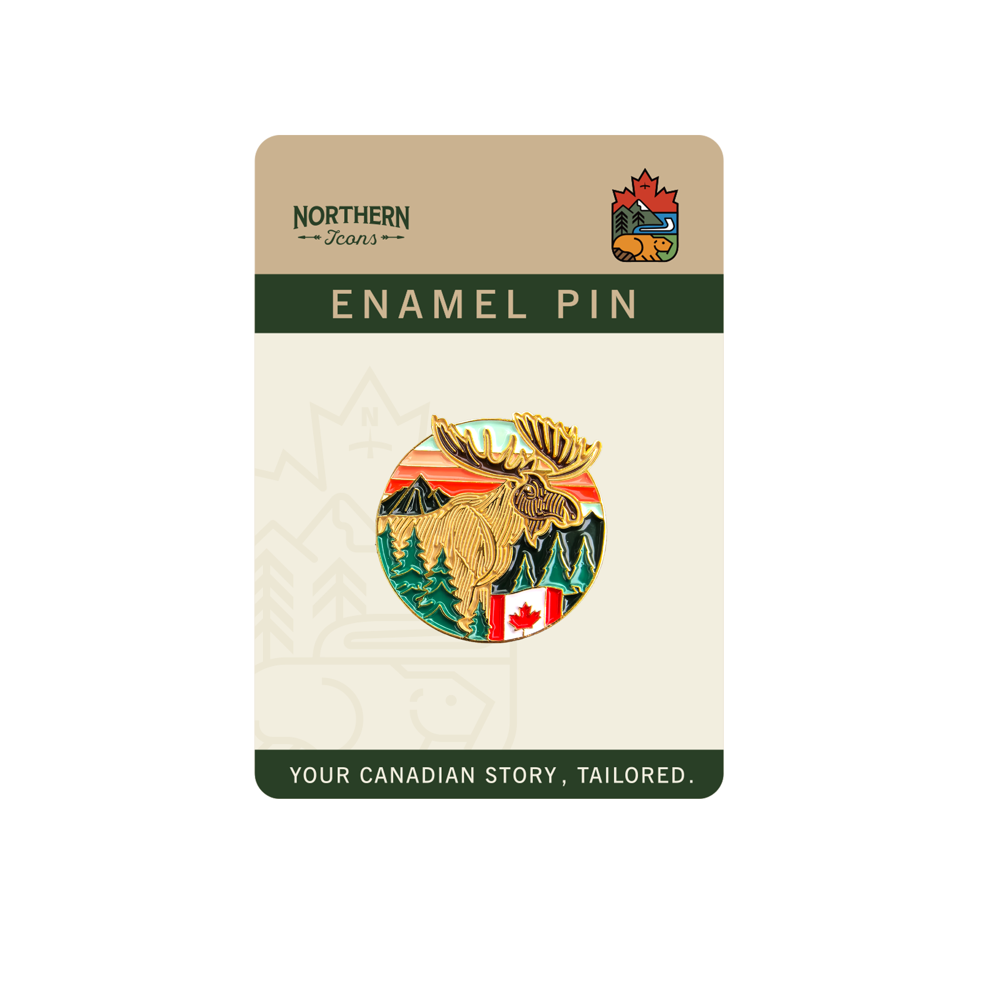 Canadian Wilderness Moose Enamel Pin & Lapel Pin