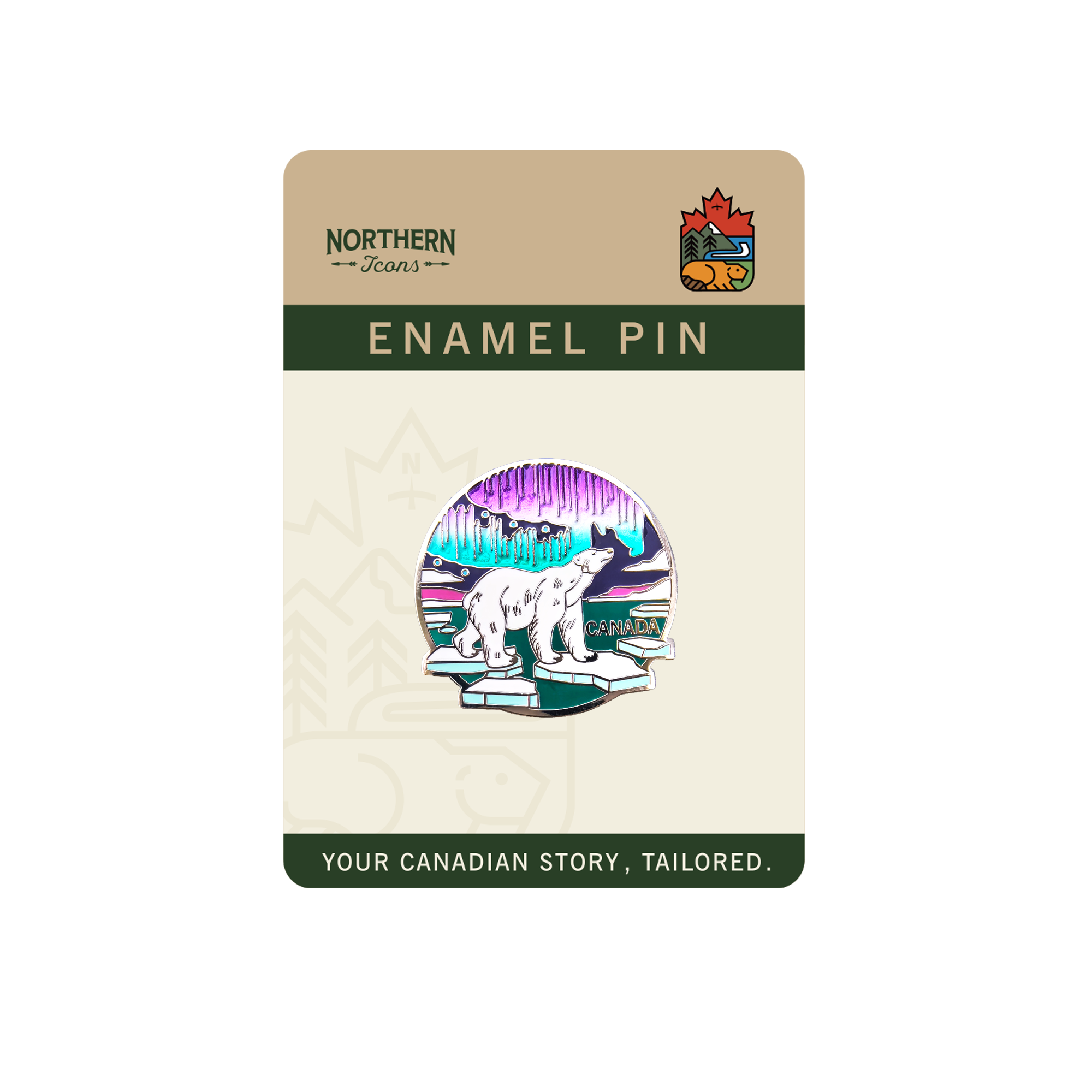 Northern Lights Majesty Polar Bear Enamel Pin & Lapel Pin
