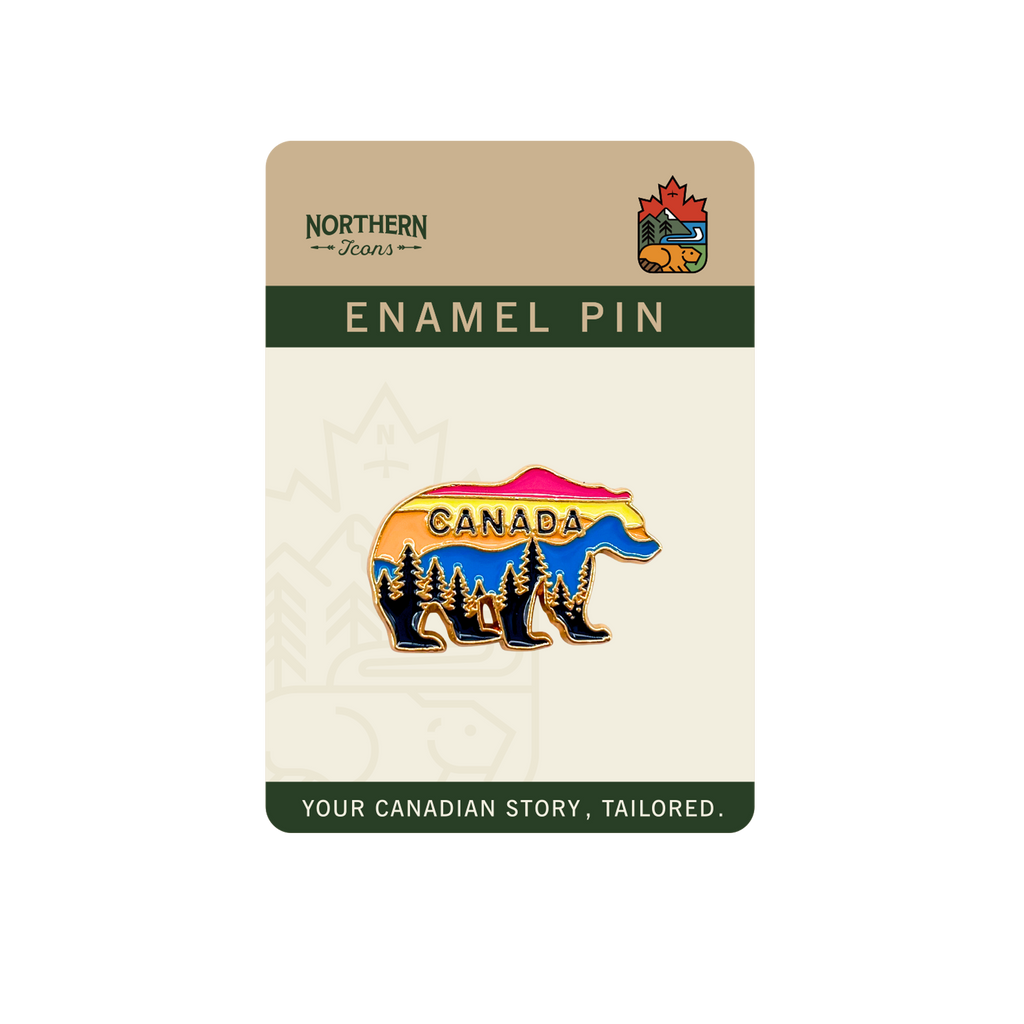 Wild & Free Canada Bear Enamel Pin & Lapel Pin