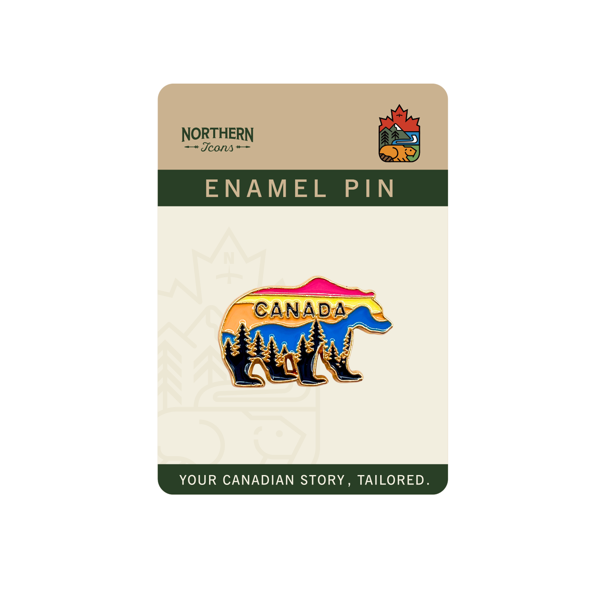 Wild & Free Canada Bear Enamel Pin & Lapel Pin