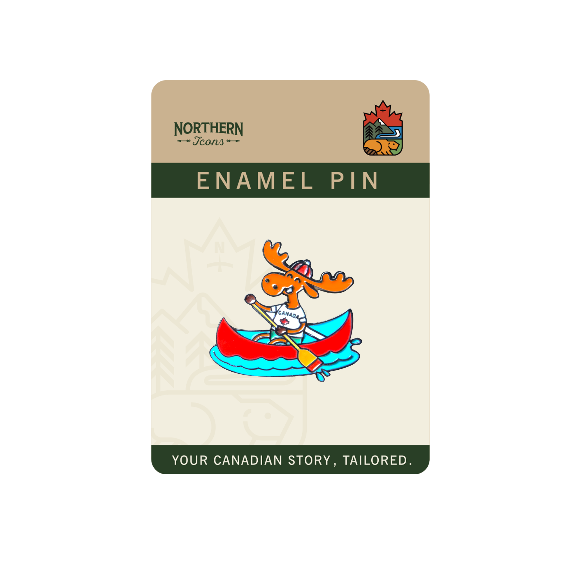 Canoeing Moose Enamel Pin ¨C Funny Animal Lapel Pins, Canada Nature Gift