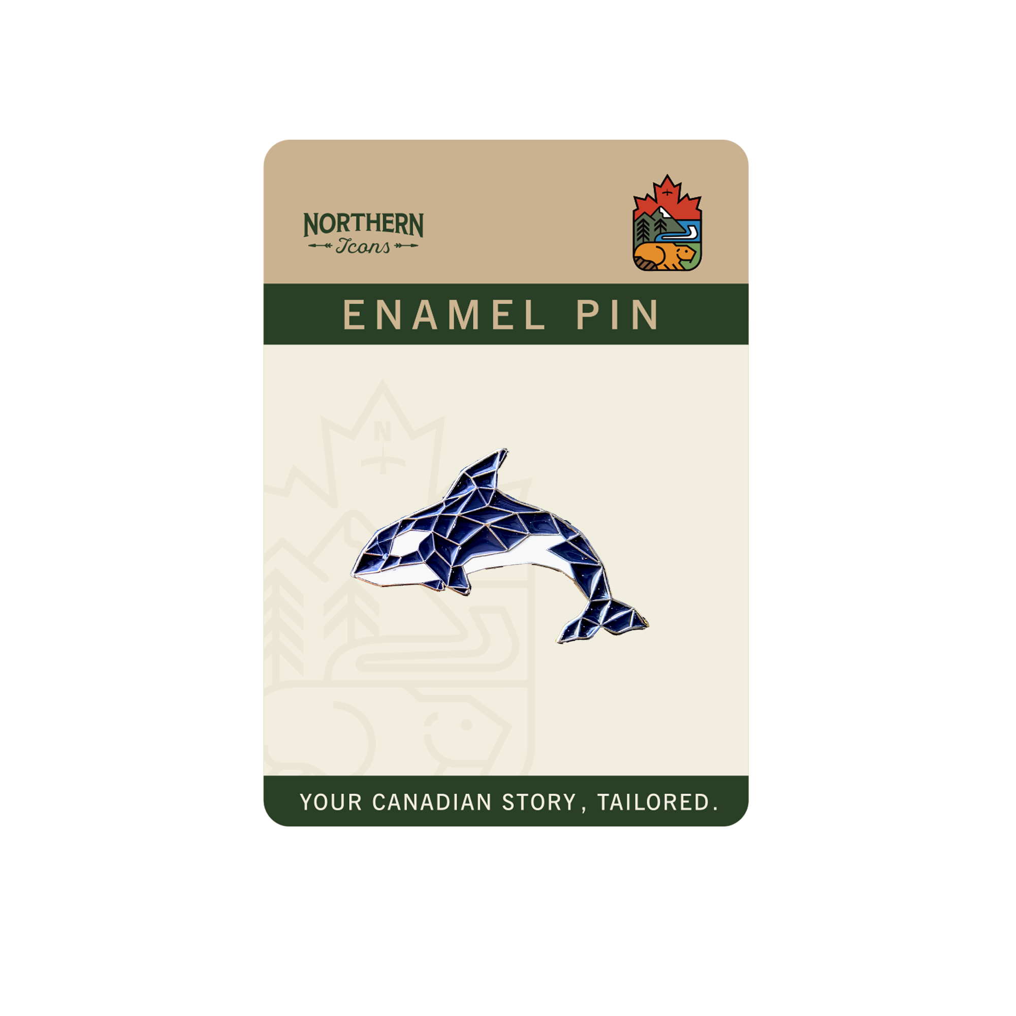 Geometric Orca Elegance Enamel Pin & Lapel Pin