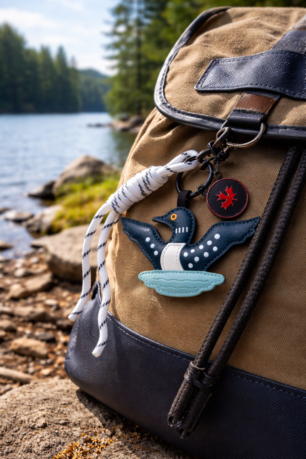Canada Loon Bird Lake Bag Charm & Keychain