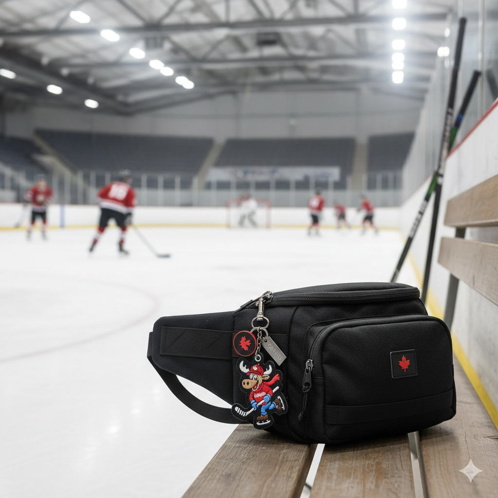 Canada Moose Hockey Embroidered Bag Charm Keychain Travel Souvenir Accessory