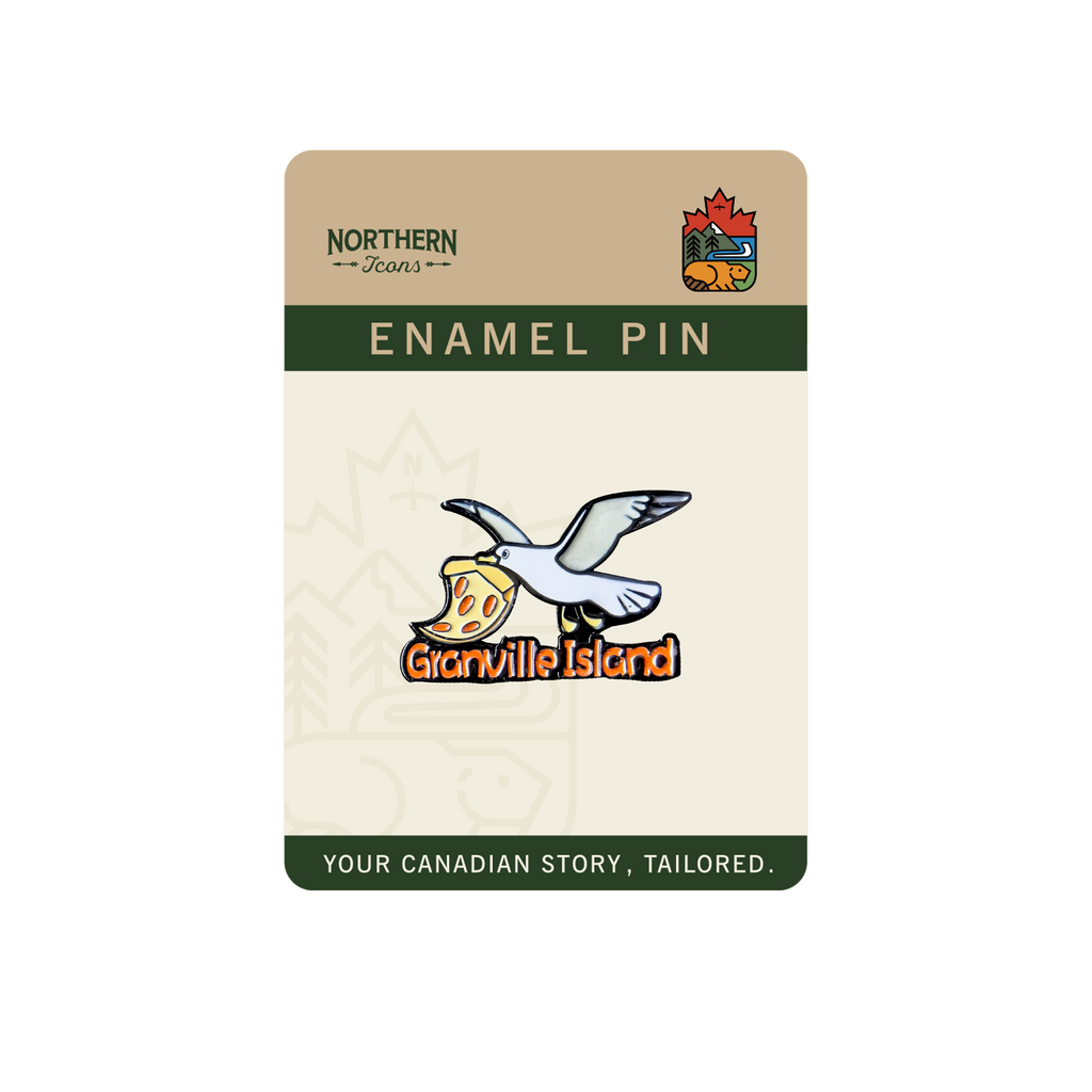 Granville Pizza Seagull Enamel Pin ¨C Funny Bird Lapel Pins, Vancouver Souvenir
